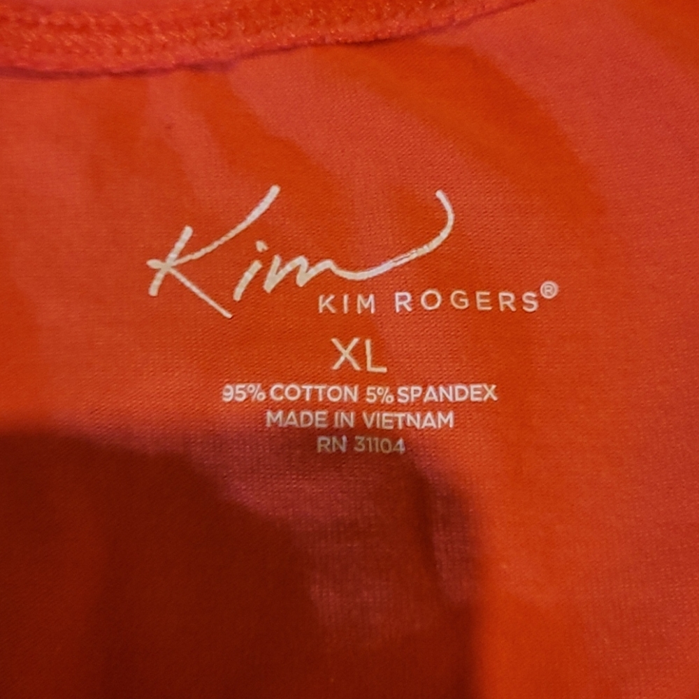 Kim rogers 95% cotton 5% spandex tan top